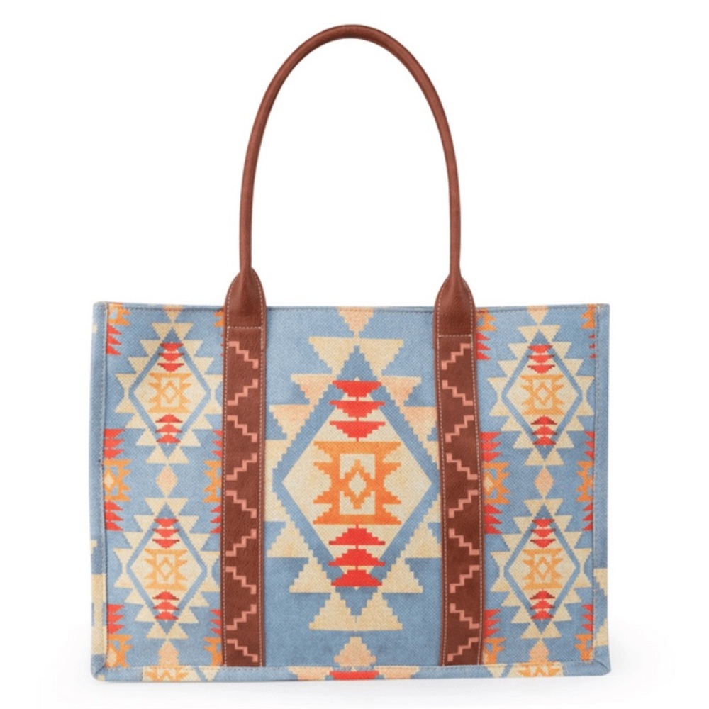 Wrangler Women’s Southwestern‎ Dual Sided Print Canvas Large Tote, New